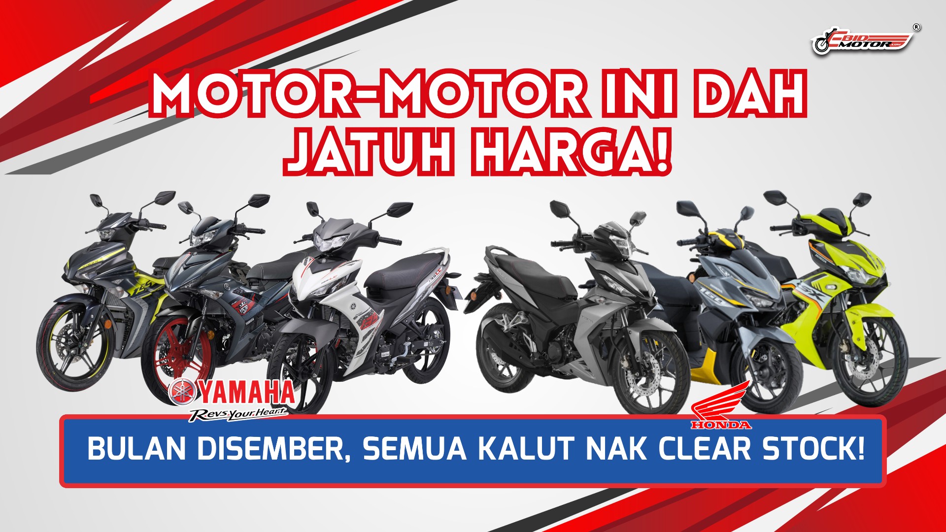 Senarai Motor Yamaha/Honda Dijual Dibawah Harga Pasaran Tamat Disember 2024! 